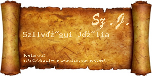 Szilvágyi Júlia névjegykártya
